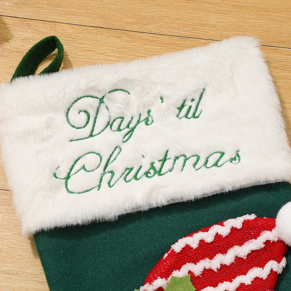 Christmas tree decoration gift bag, Santa Claus snowman knitted socks, home party decoration pendant