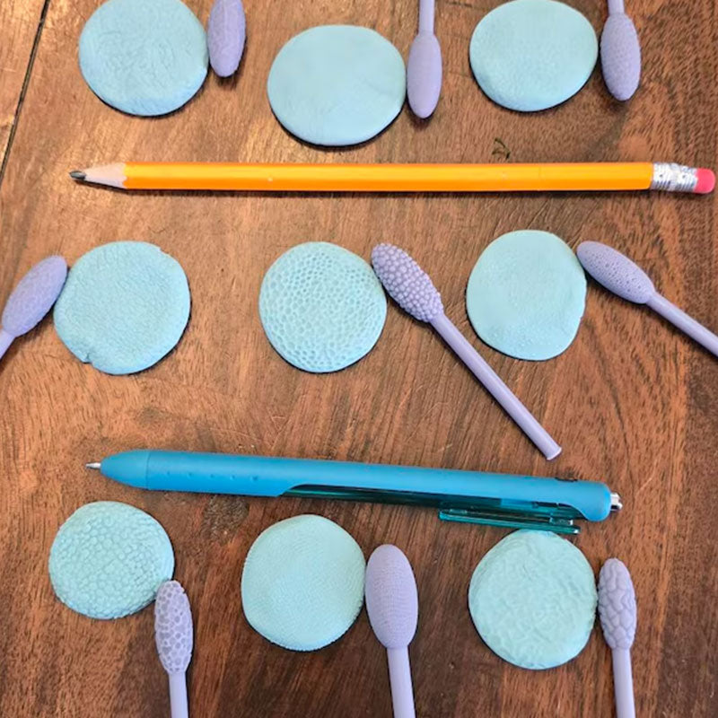 9 - piece Clay Art Texture Tool Sets. Includes Pattern Rollers for Modeling, Embossing Plaids with Hand - held Rollers