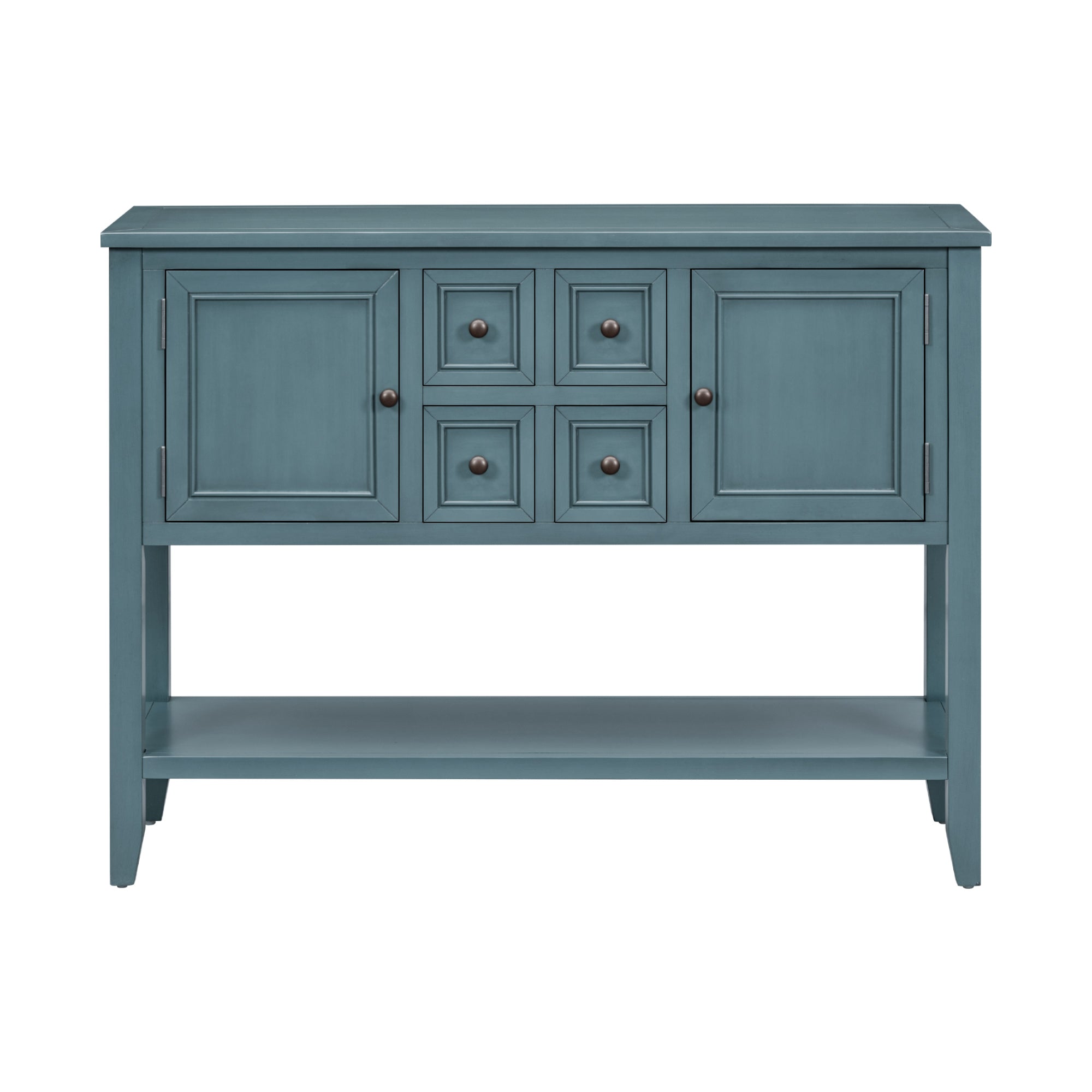 REXM Cambridge Series Spacious Storage Retro Console Desk with Four Small Drawers and Bottom Shelf