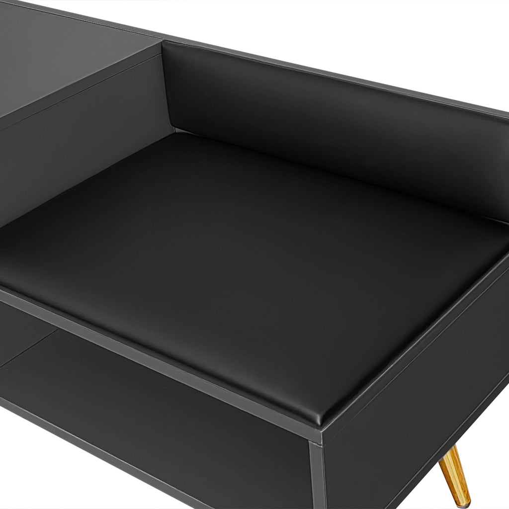 Modern Shoe Storage Bench with Hidden Storage and Upholstered Cushions for Bedside, Living Room and Entryway (Gray)