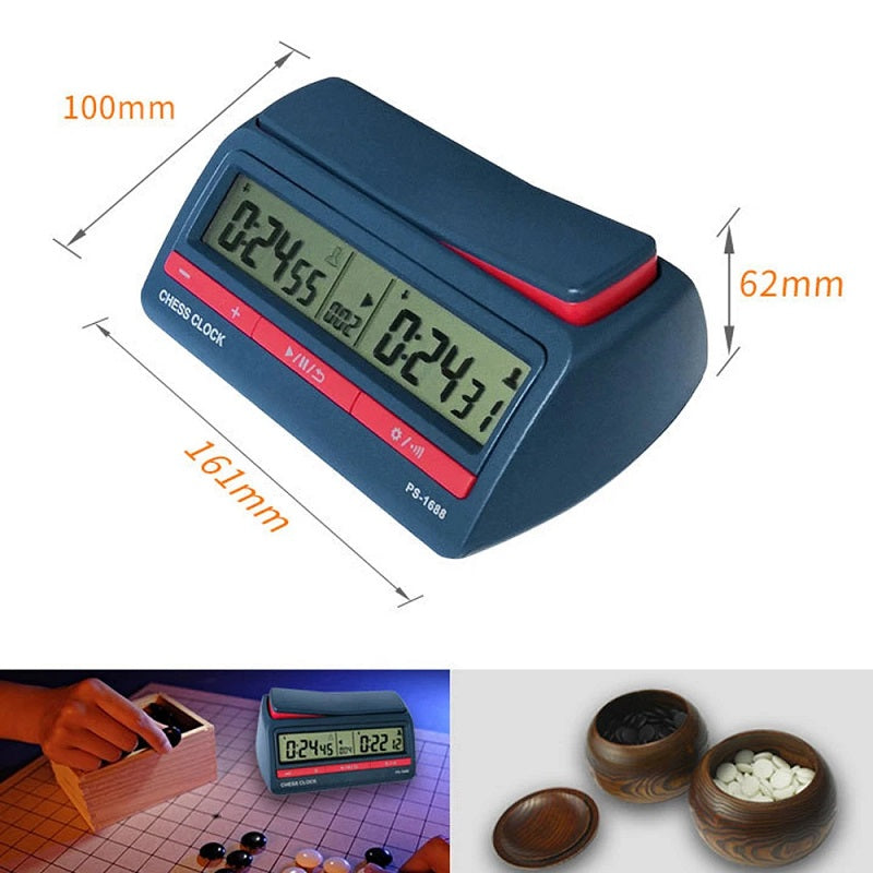 Competition Count Up Down Timer Professional Digital Chess Clock Plastic Battery Powered Lightweight Stopwatch for Board Game