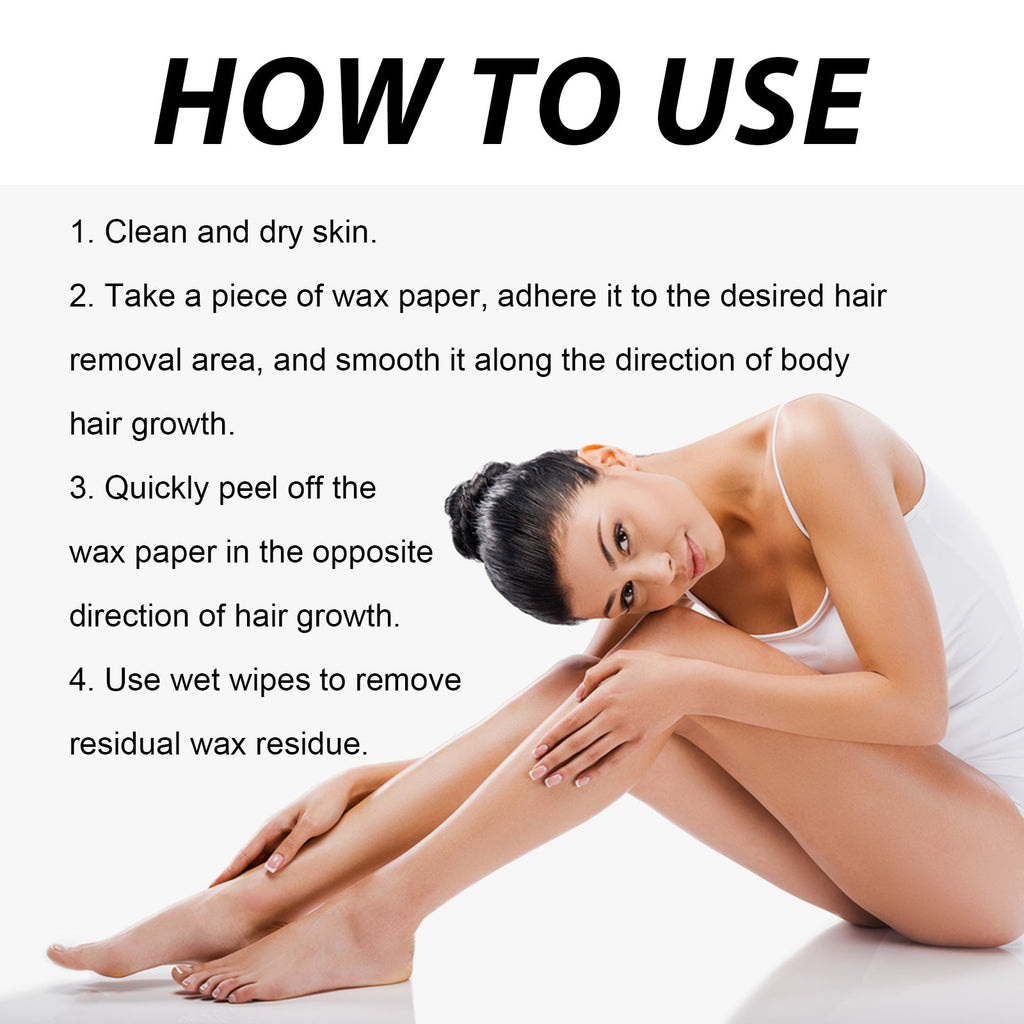 Waxed Hair Removal Paper, Body Arm Underarm Leg Gentle Non-Irritating Quick Smooth Hair Removal Patch