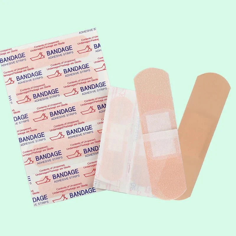 100 Piece Waterproof Adhesive Bandages – Breathable Hemostatic First Aid Strips