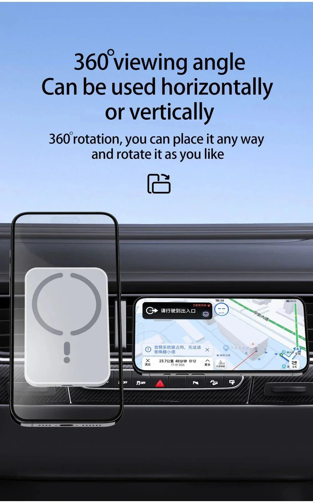 100W Magnetic Wireless Car Charger | Fast Car Phone Holder for iPhone 16 15 14 13 12