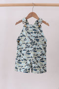 Camouflage denim overall