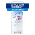 Secret Whole Body Stick Aluminum Free Deodorant For Women - Unscented - 2.4oz