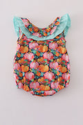 Pink pumpkin print ruffle bubble