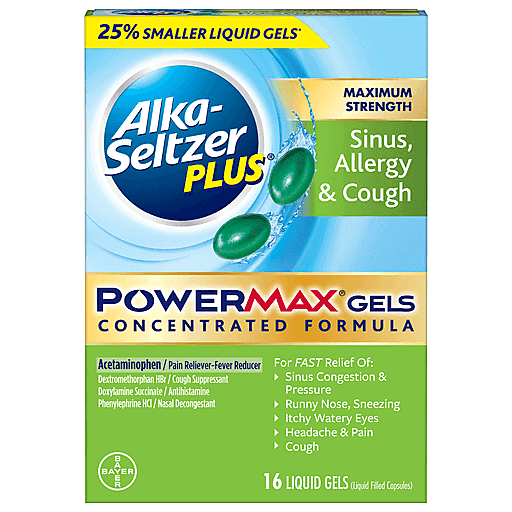 Alka-Seltzer Plus Severe Sinus Powermax  Gels 16Ct