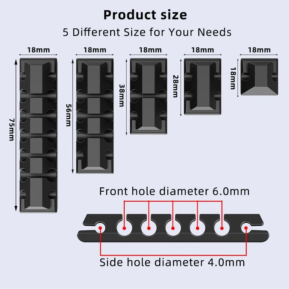 146-Piece Cable Organizer Set | Cord Management Kit with Adhesive Clips and Cable Sleeves