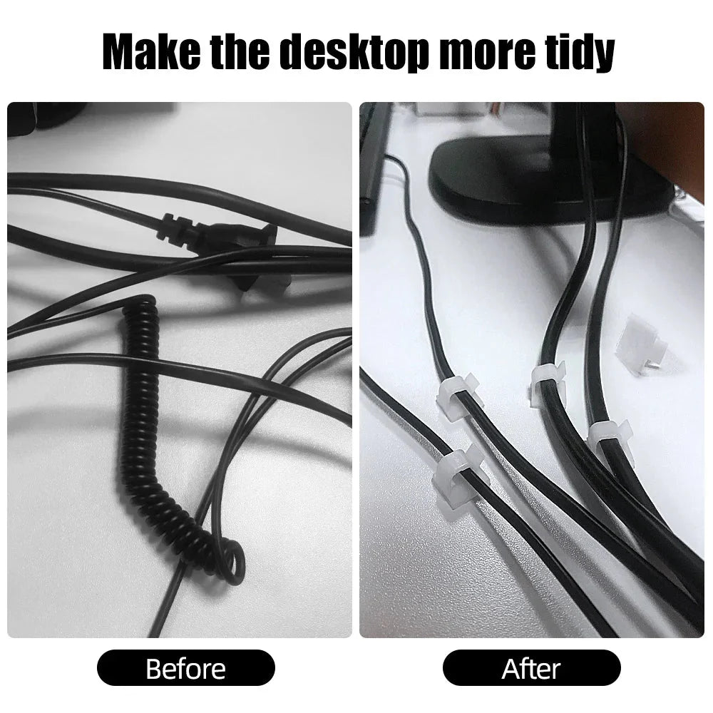 146-Piece Cable Organizer Set | Cord Management Kit with Adhesive Clips and Cable Sleeves