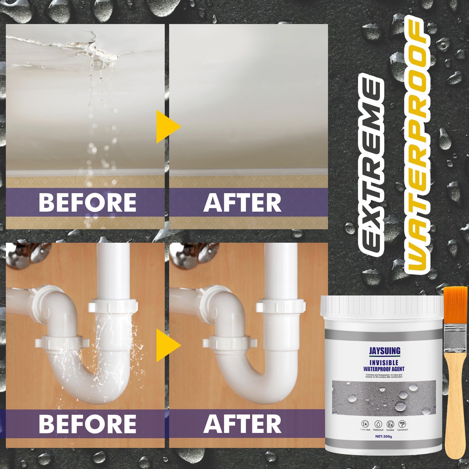 Jaysuing Bathroom Waterproofing Agent Anti-Leakage Water Plugging And Repairing The Outer Wall Of The Kitchen Without Smashing Bricks To Repair Leakage Sealing Paint