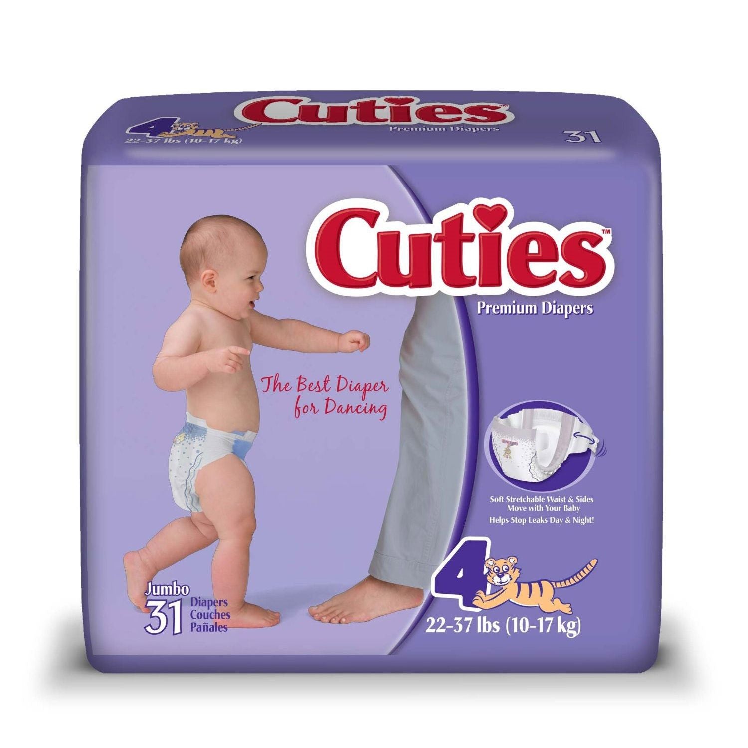 First Quality Cuties® Premium Jumbo Diapers – Size 4 (124/Carton)