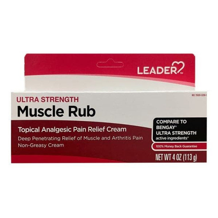 Leader Muscle Rub Ultra Strength  Cream 4 Oz