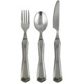 Essential Medical Supply Heavy Duty Weighted Stainless Steel Utensil Set With Fork, Knife And Spoon For Easy Eating