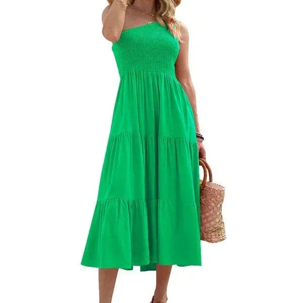 Solid One-Shoulder Dress