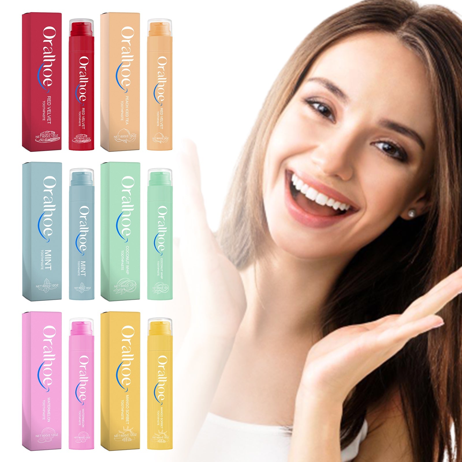 Coconut Whip Toothpaste, Multi-Flavor Teeth Clean Teeth Yellow Tartar Fresh Breath Beautiful Teeth