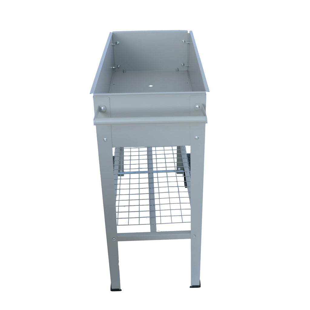 Aveyas mobile metal elevated garden bed cart, with legs, elevated flowerpot box with wheels (gray)