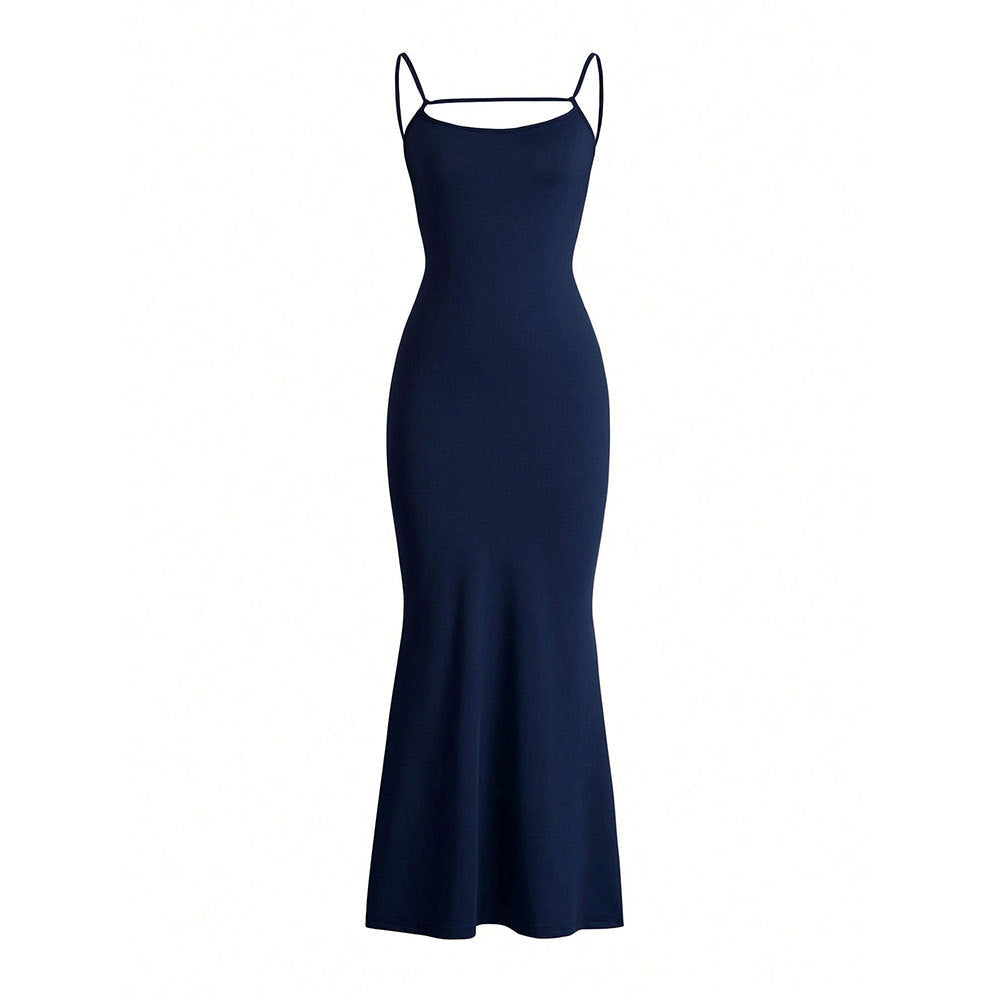 Sexy backless design dress long skirt