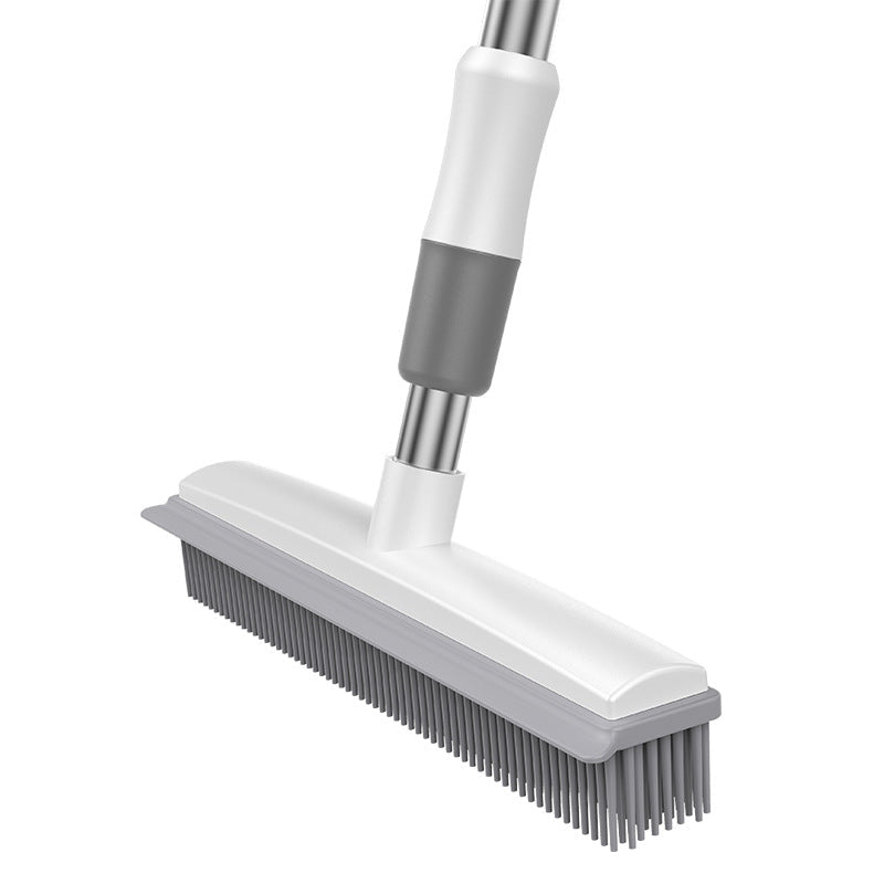 Cleaning Brush Stainless Steel Silicone Floor Brush Water Scraping Brush Long Handle Magic Carpet Brush