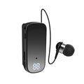 K65 Collar style Telescopic Cable Bluetooth Earphones In Ear Digital Display Long Range Business Single Ear Earphones 5.2