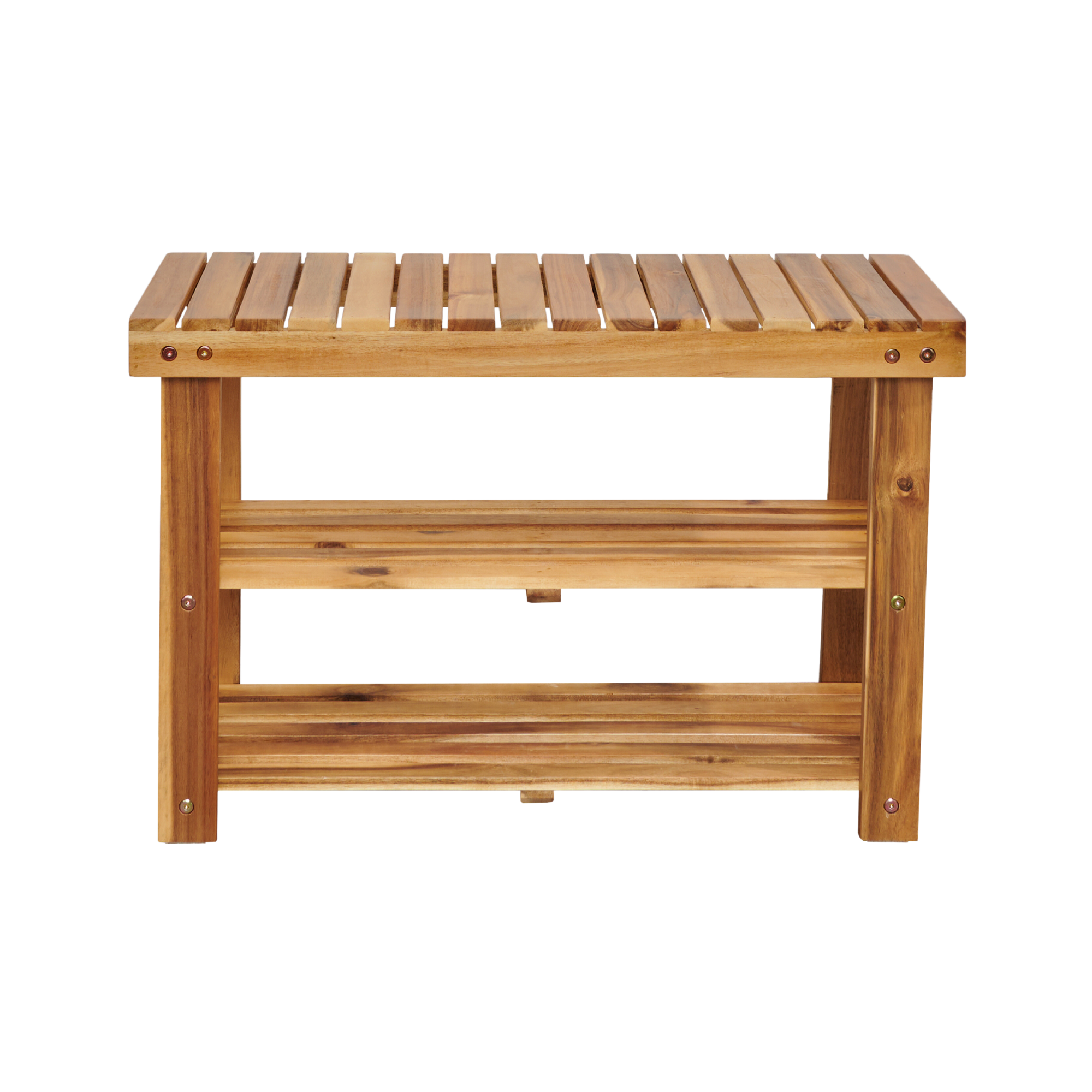 Acacia Wood Shoe Rack Bench Strong Weight Bearing Upto 200 LBS Best Ideas For Entryway Frontdoor Bathroom, Natural Color.