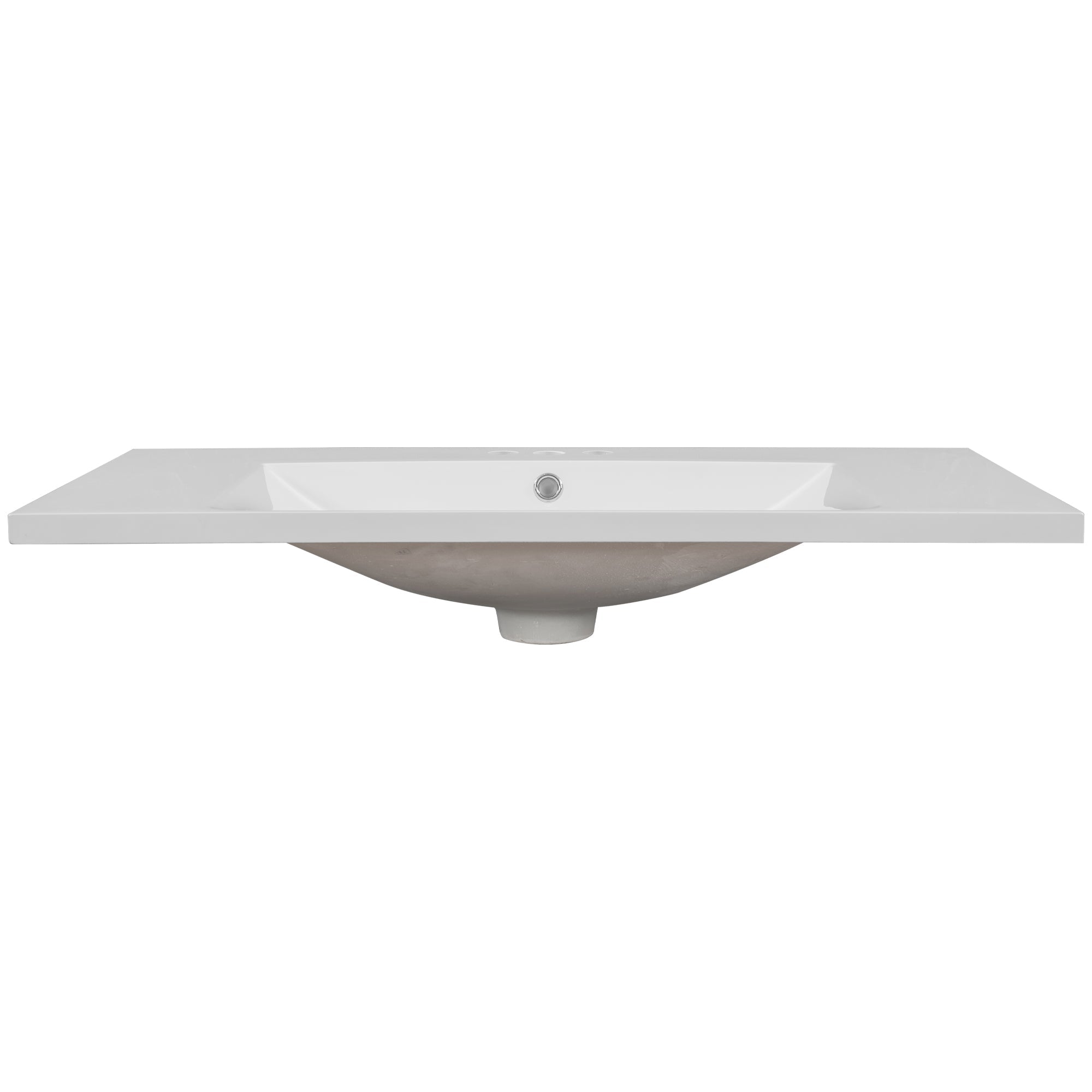 36" Single Bathroom Vanity Top with White Basin  3-Faucet Holes Ceramic  White
