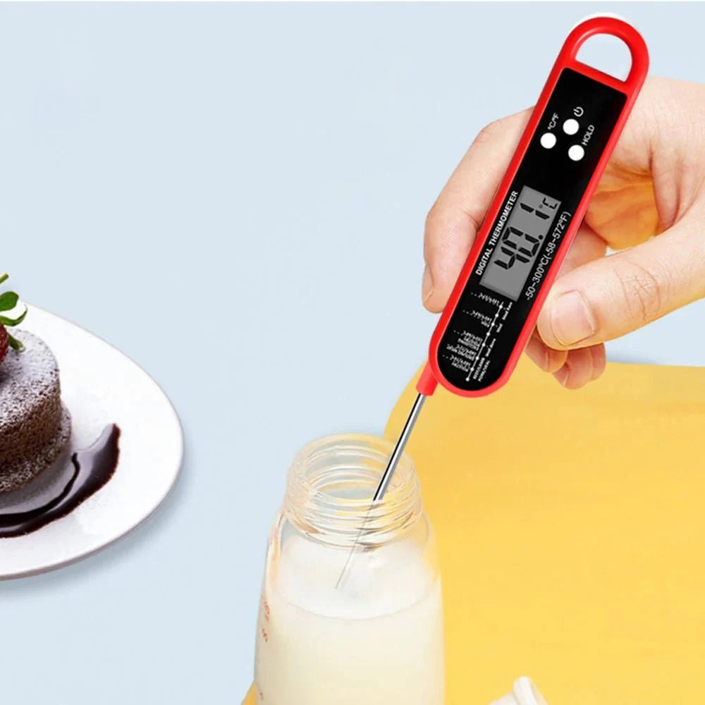 Digital backlit folding BBQ kitchen thermometer