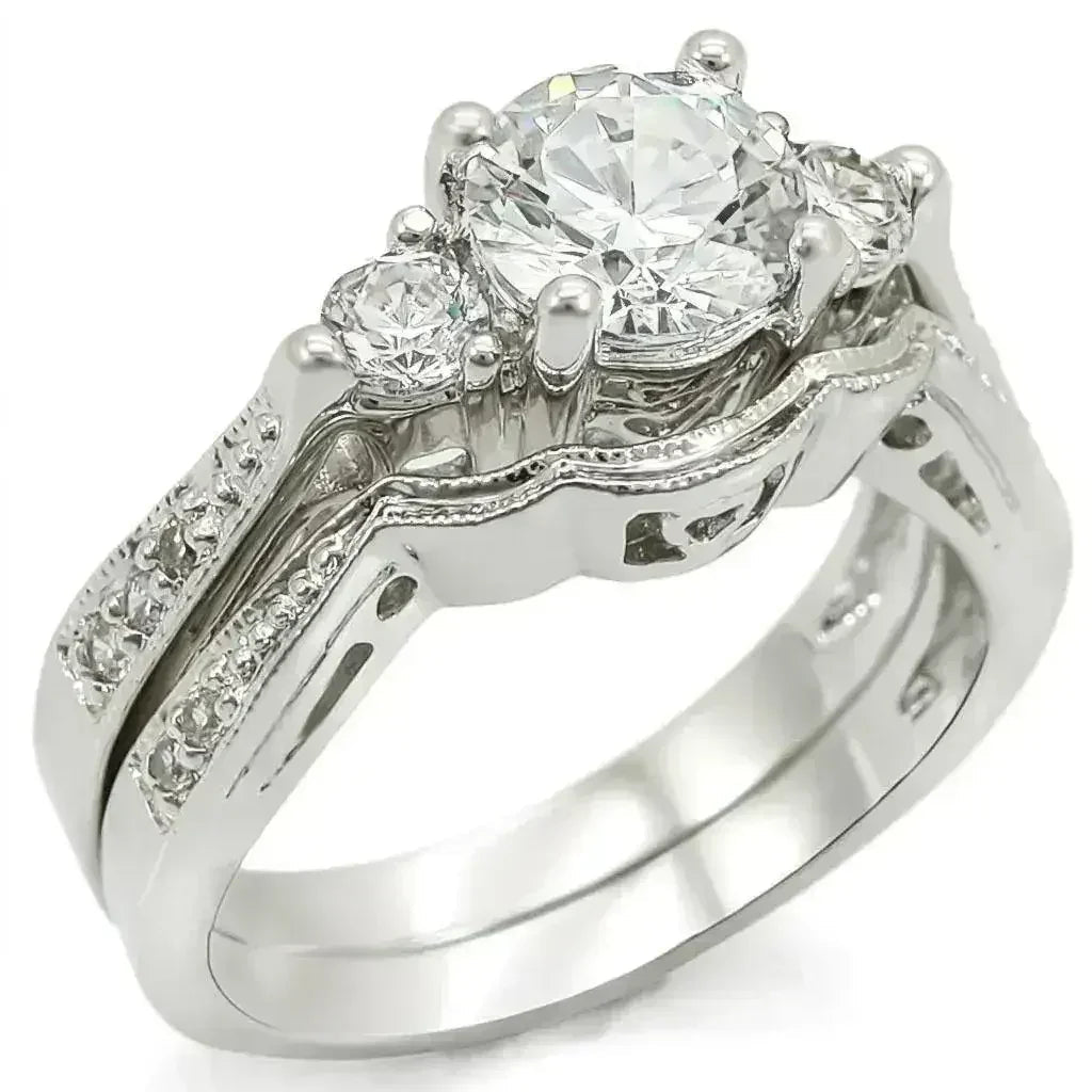 1W002 Rhodium Brass Ring – 7mm AAA Clear CZ Solitaire