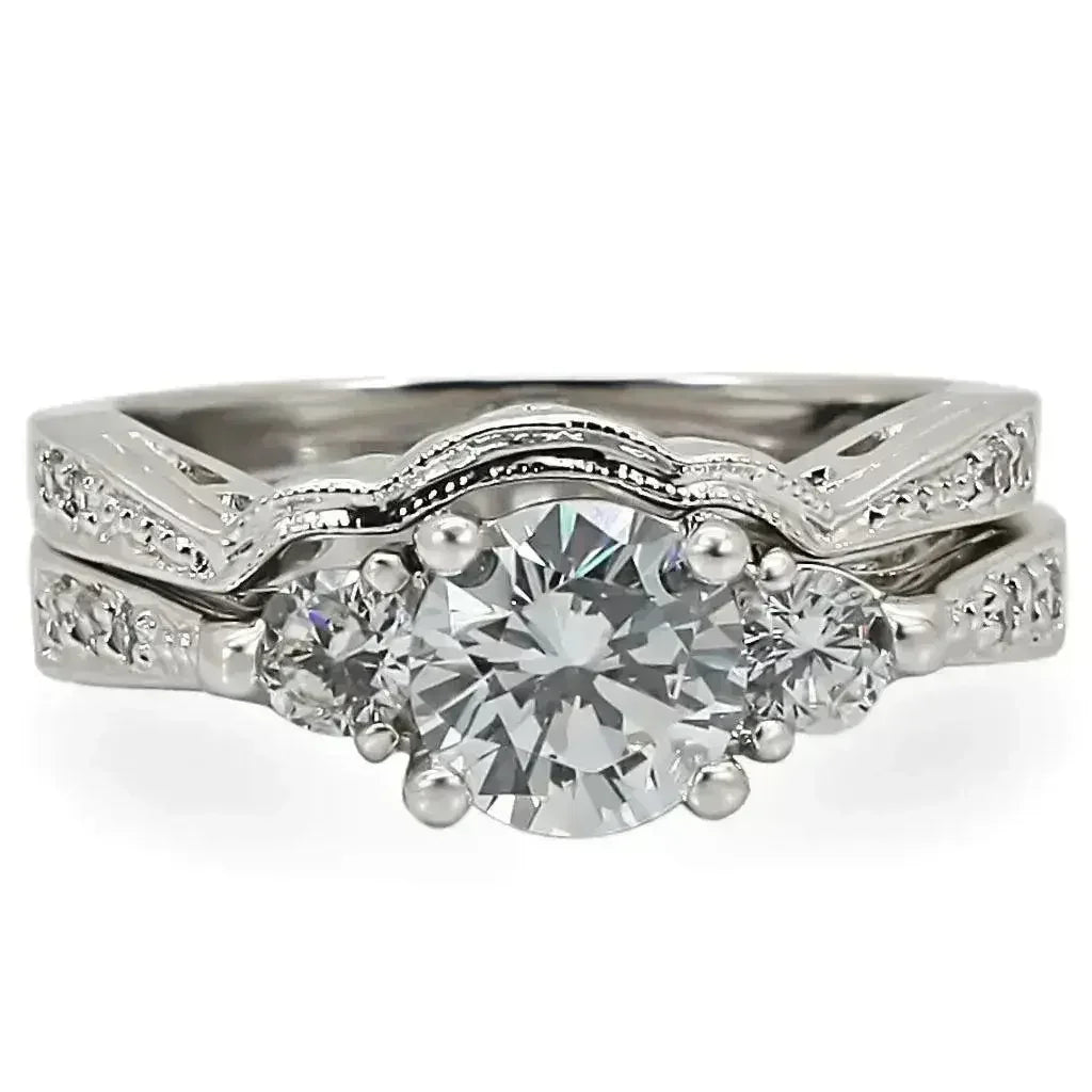 1W002 Rhodium Brass Ring – 7mm AAA Clear CZ Solitaire