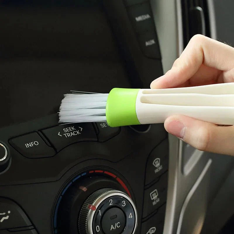 2-in-1 Car Air-Conditioner Outlet Cleaning Brush | Multi-Purpose Dust and Grille Cleaner