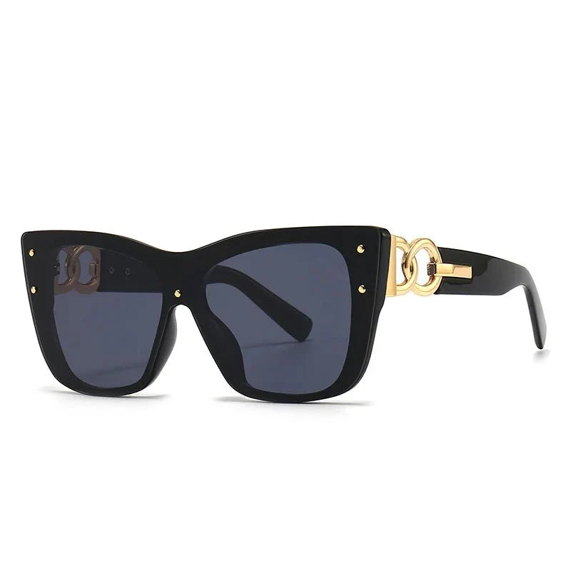 Oversized Cat Eye Sunglasses | Gradient Mirror UV400 Protection