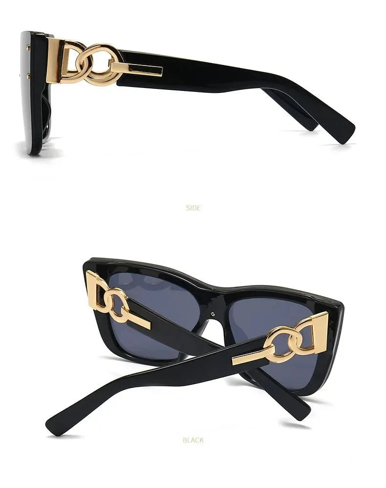 Oversized Cat Eye Sunglasses | Gradient Mirror UV400 Protection