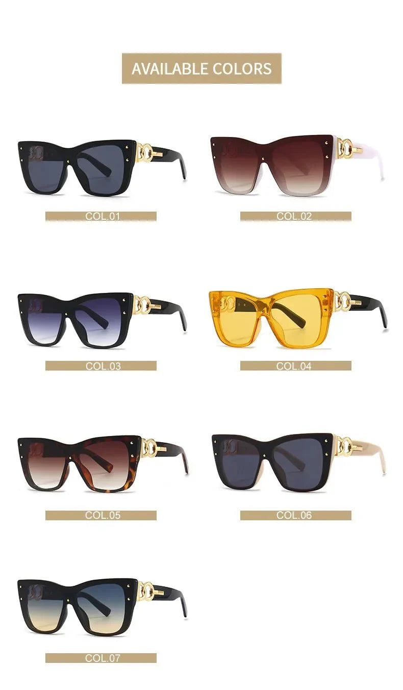 Oversized Cat Eye Sunglasses | Gradient Mirror UV400 Protection