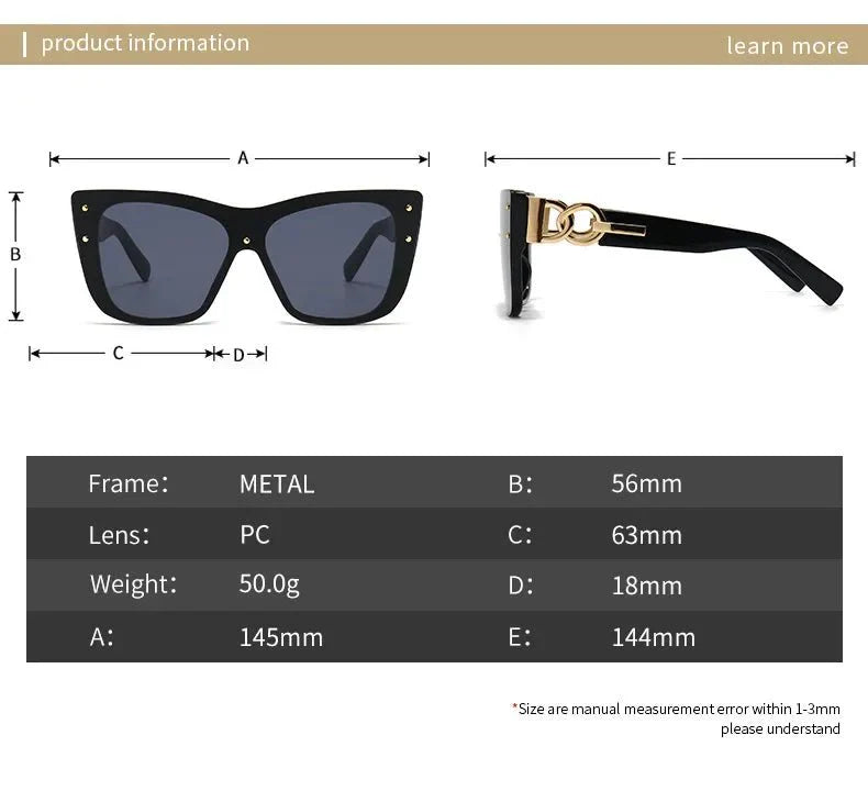 Oversized Cat Eye Sunglasses | Gradient Mirror UV400 Protection