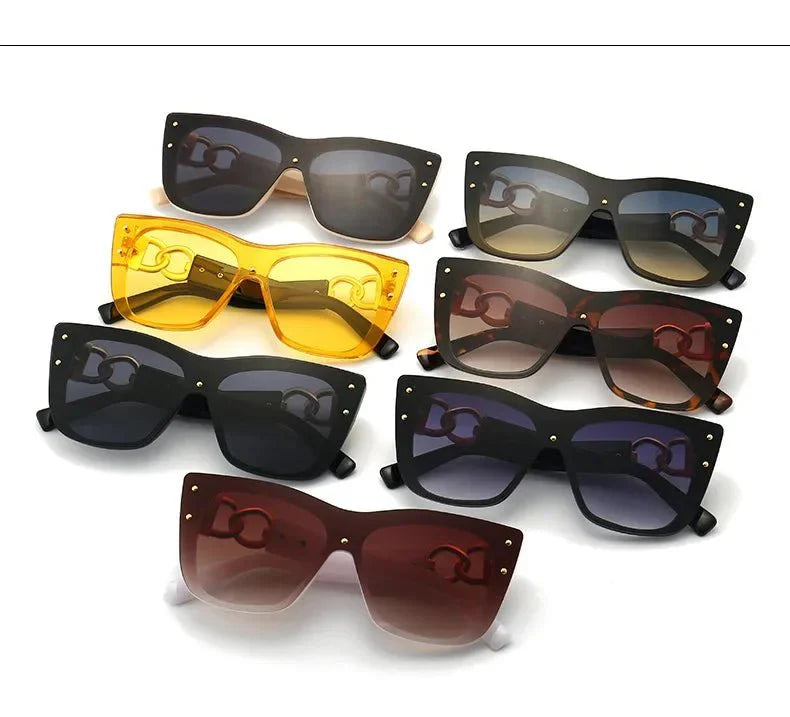 Oversized Cat Eye Sunglasses | Gradient Mirror UV400 Protection