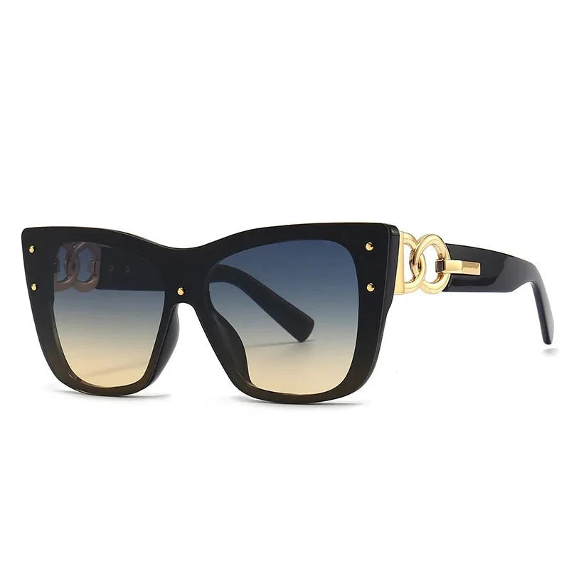 Oversized Cat Eye Sunglasses | Gradient Mirror UV400 Protection