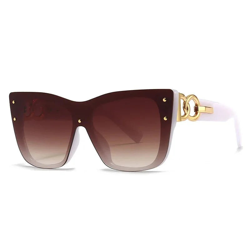 Oversized Cat Eye Sunglasses | Gradient Mirror UV400 Protection
