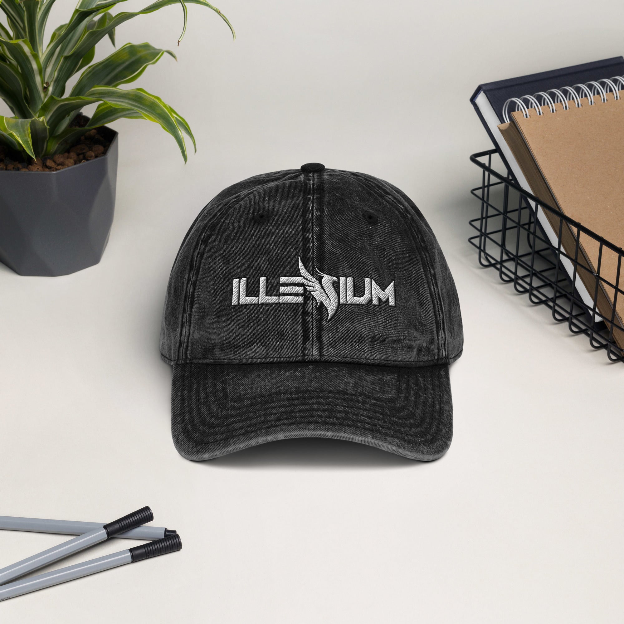 Illenium Embroidered Vintage Cotton Twill Cap for Men Women Unisex