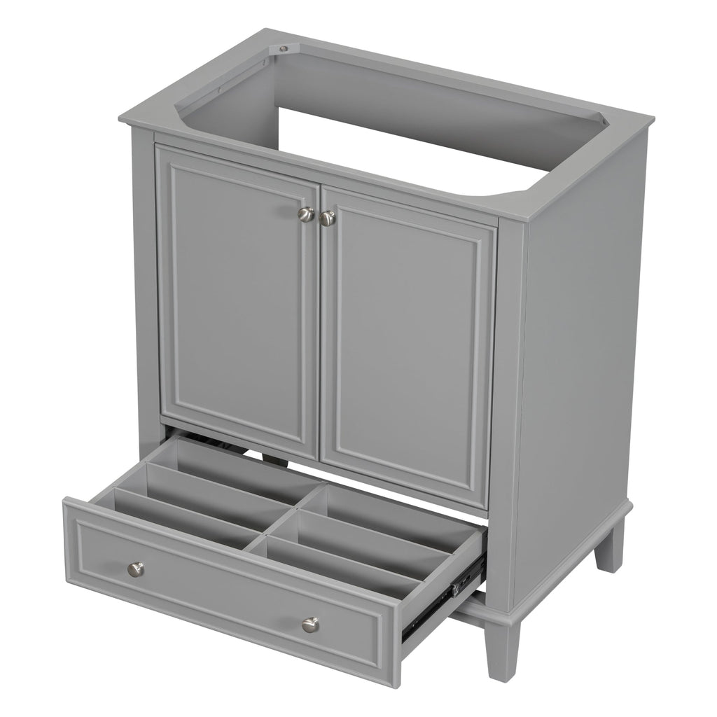 30 inch bathroom vanity no sink  base only gray