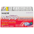 Major Children's Mapap Grape Acetaminophen Rapid Tablets, Ages 2-6, 80 Mg