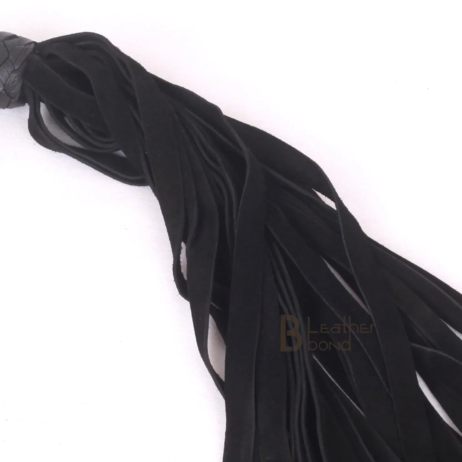 Real Cowhide Suede Leather Black Nunchaku Flogger 25 Falls and Swivel Handle | Handcrafted BDSM Impact Whip