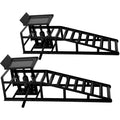Car truck service ramp lift, garage car lift hydraulic ramp black 5-ton, maintenance frame lift (2 packs) black