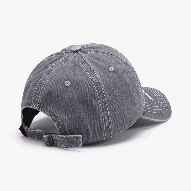 Fashionable Outdoor Versatile Curved Brim Letter Embroidery Men's Flat Tongue Hat Show Face Small Washed Women's Simple Baseball Hat Fashion