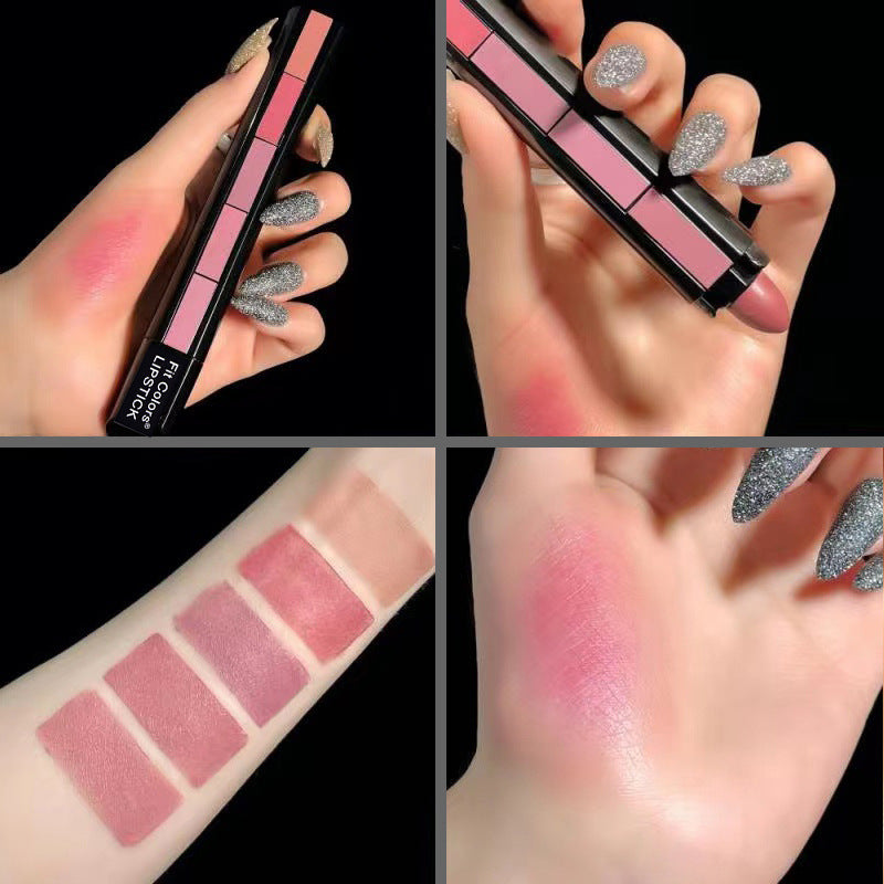Fit Colors Matte 5-Color Lipstick Combination 5 Matte Velvet Color Non-Stick Cup Lip Gloss Lipstick