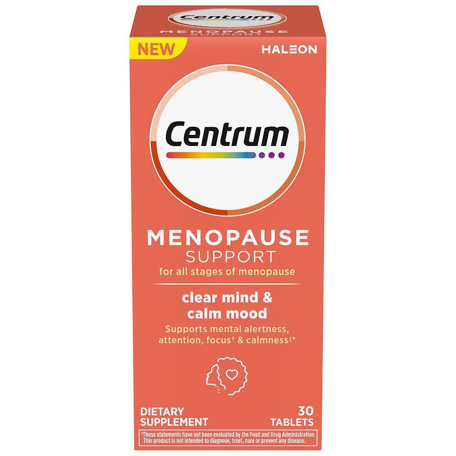 Centrum Menopause Support Clear Mind & Calm Mood, 30 Tablets – Hormone-Free Supplement for Brain Fog & Stress Relief