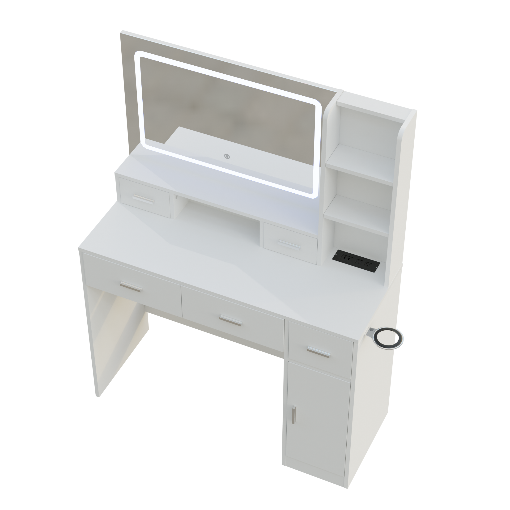 Smart mirror dressing table with drawers and storage cabinets, dressing table with bedroom dressing table, changing room