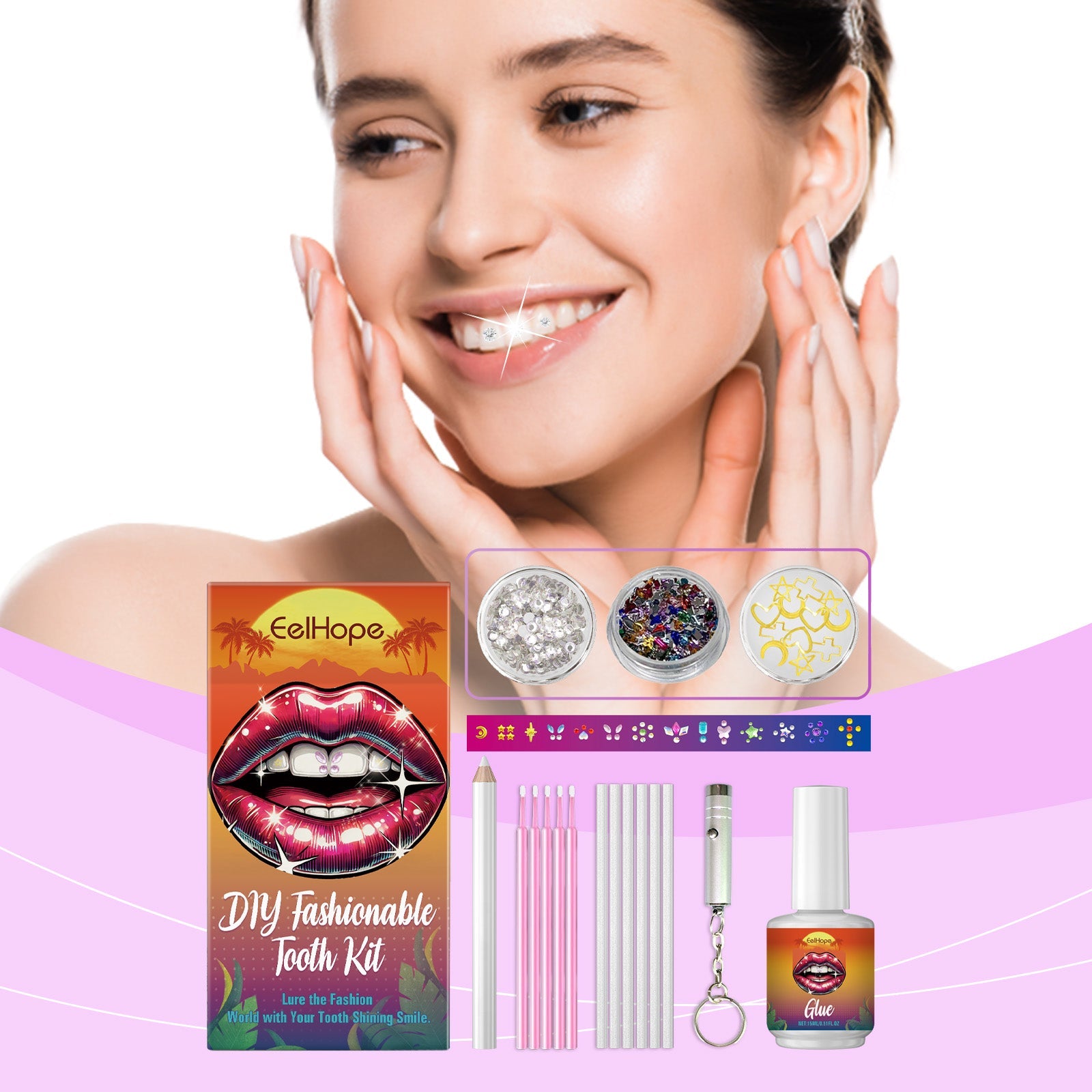 Dental Beauty Kit Diy Fashion Dental Decoration Personality Shine Light Smile Style Dental Drill