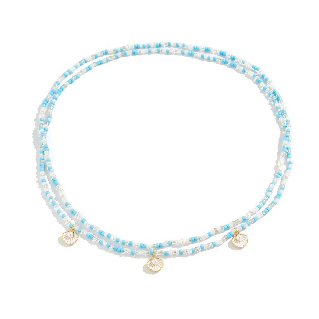 Beach Pearl Fan Shell Rice Bead Waist Chain Waist Chain Sexy Bead Body Chain