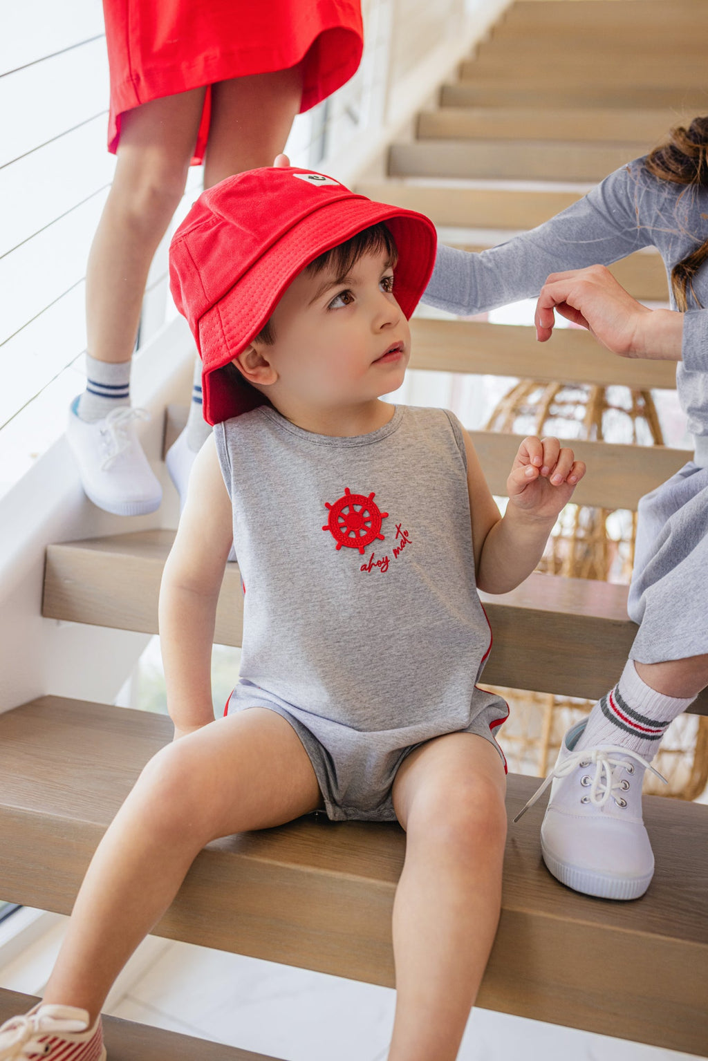 Coastal Grey Boys Romper