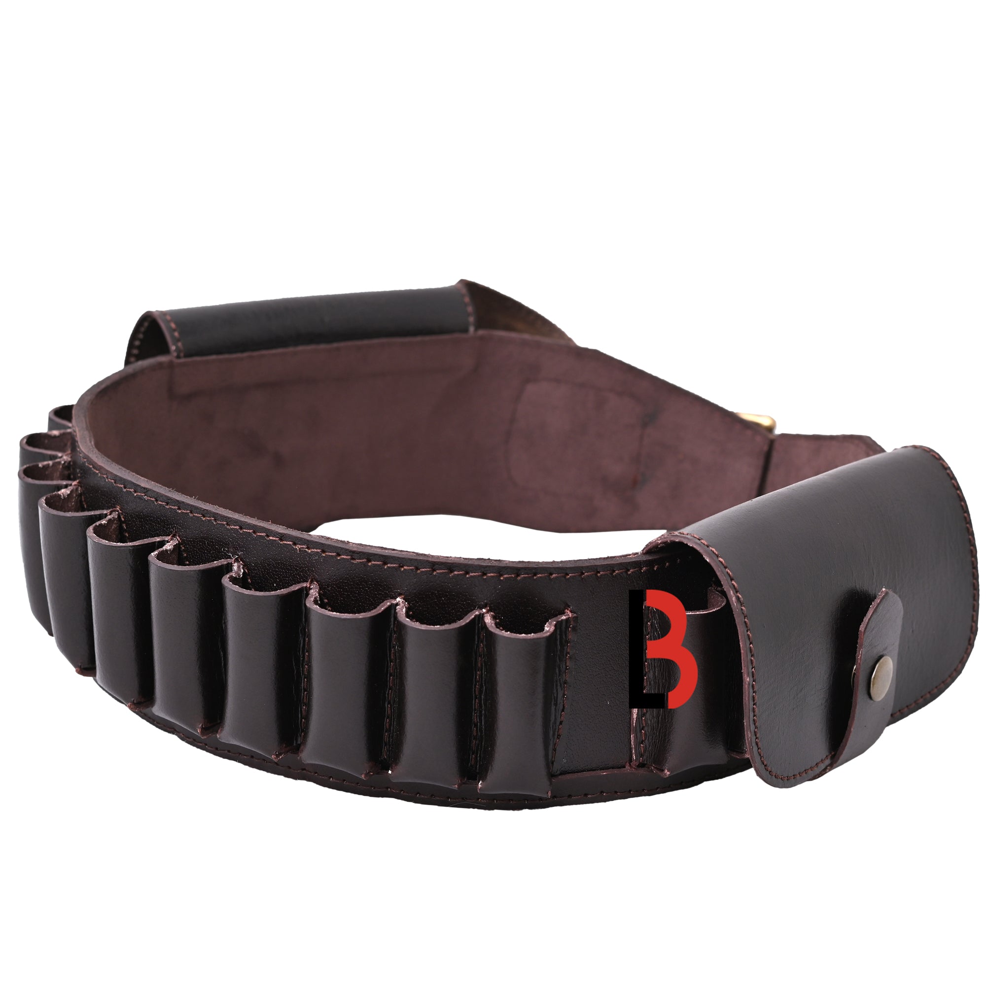 Cowhide Leather Shotshell Bandolier Cartridge Belt Two Flap Ammunition Carrier
